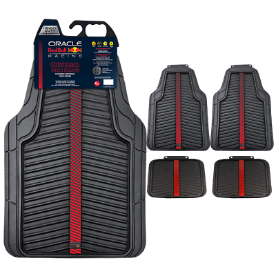 Red Bull Racing Rubber Car Mat Set Universal Black Red 4pc
